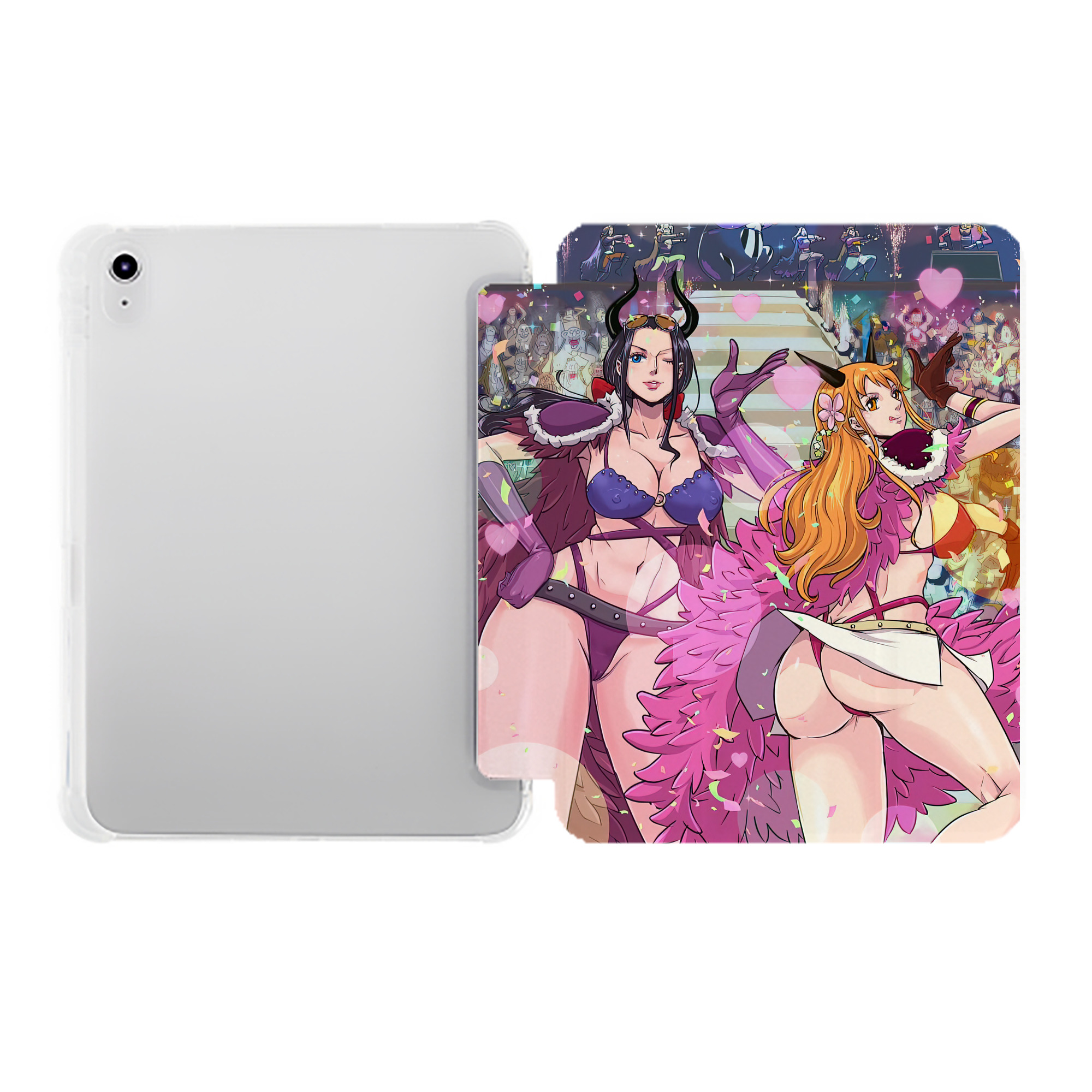 （画像用） ワンピース ONE PIECE IPad ケース ペン収納付き 三つ折りスタンド PUレザー×シリコン 対応機種9.5/10.5/10.9インチ